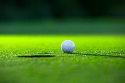 Golf ball on the lawn