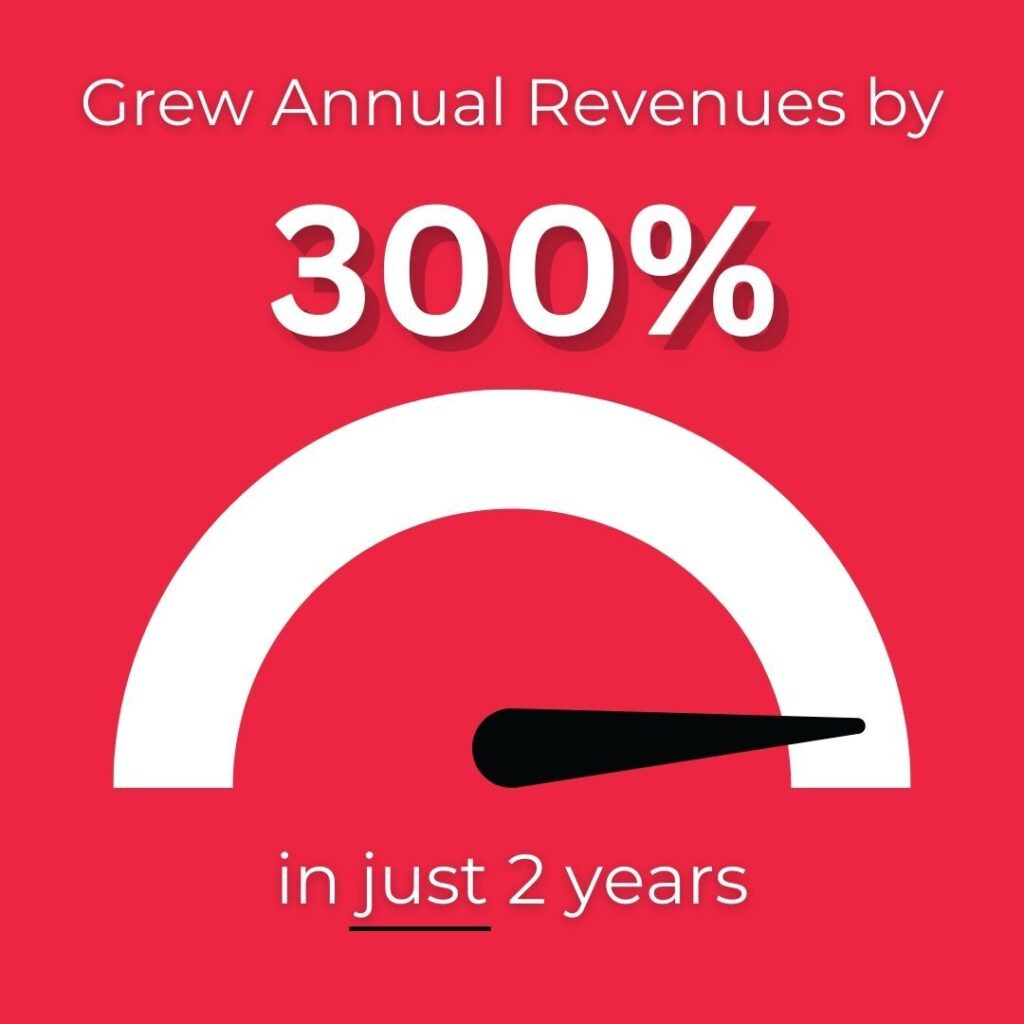 grew annual revenues by 300% in just 2 years